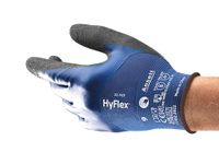 Ansell HyFlex 11-925 Professional Work Gloves, Waterproof and Oil-Resistant Nitrile Coating, Multipurpose Protection Gloves, Mechanical and Industrial Safety, Blue, Size S (12 Pairs)