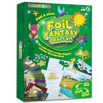 Bambibo Foil Art for Kids - Mega Pack | 200Pcs, Foil Fantasy Craft Kit | 15 Canvases Foil Craft for Kids | No Mess Transfer Foil Sheets for Crafts | Fun Foil for Kids | DIY Foil Art for Kids Ages 4-8