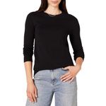 Amazon Essentials Women's Standard 100% Cotton Crewneck Sweater, Black, X-Large