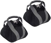 2 Pcs Adjustable Canvas-Kettlebell-Sandbag wtih Handle for Training Home Training, Yoga, Fitness (Black)