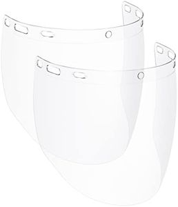 NoCry 2-Pack of Replacement Visors for Heavy Duty Clear Face Shield; Anti-Fog Protective Full Face Shield Mask; Full Face Shield for Grinding; with Glasses; Face Shield for Woodworking