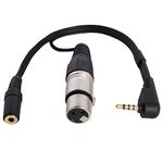 LyxPro XLR Female to TRRS, Connects Professional XLR Microphones to iOS, Includes Output for Headphones - Small