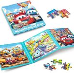 Cars Magnetic Puzzles for Toddlers 3-5, 9-12-16 Pieces Easy Puzzles for Kids Ages 3-5 Preschool Puzzles Educational Learning Magnets, Ideal Road Trip Activities Toys for 3 4 5 6 Boys and Girls