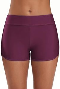 SOCIALA Women's Sporty Swim Shorts High Waisted Board Shorts Boyleg Swimsuits Bottoms Water Shorts Red Fuchsia S