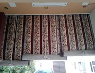 DHORI Roll up Bamboo Curtain/Blinds REXON Cloth Fabric 100% Waterproof Roller Blind/Curtain Ideal for Office, Outdoors, Home, Balcony(Dark Green) (7 feet Width 8 feet Height)