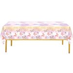 130*220cm Butterfly Table Cloth Disposable-Butterfly Fairy Party Table Covers Plastic TableCloth,Rectangular Table Covers Baby Shower Party for Butterfly Spring Theme Birthday Party Table Cloth Decor