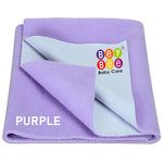 BeyBee Waterproof Quick Dry Sheet for Baby| Bed Pad Anti-Piling Fleece Extra Absorbent Washable Matress Protector| Baby Bed Protector Sheet for Toddler Children, Medium Size, 100x70cm, Violet