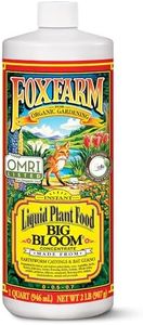 FoxFarm - Big Bloom Plant Food, Liquid Fertilizer Concentrate for Flowers, Fruits, and Vegetables, All Purpose Plant Fertilizer for Indoor & Outdoor Potted Plants, NPK 0.01-0.03-0.7 (Quart)