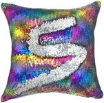 YOUR SMILE Mermaid Throw Pillow Case Magic Reversible Sequins Decorative Cushion Cover Pillowcase for Couch Sofa Bed,16 X 16 Inches, (Multicolour/Gray)