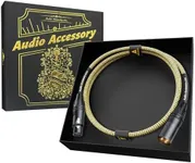 AA Gold Series Handmade XLR Cables 1.5ft, Neutrik Connectors, 19AWG OFC Star Quad Microphone Cable, Kevlar-Reinforced Nylon Braided Mic Cable, 100% Coverage OFC Braided Shielding and Al-Foil Shielding