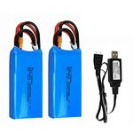 11.1V 1300mAh Lithium Battery for Wltoys XK X450 RC Airplane Fixed Wing Plane 2 Pack with USB Charger