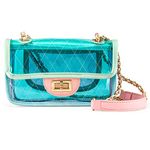 OCT17 Women Mini Transparent PVC Plastic Crossbody Durable Summer Shoulder Bag Purse blue Size: One Size