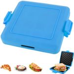Microwavable Toastie Maker, Microwave Toasted Sandwich Maker Wireless Silicone Sandwich Grill Non-stick Coating & Rapid Heating Bread Baking Pan for Cooking Delicious Crispy Sandwiches (Blue)