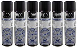 U-POL 6 x Power Can GLOSS BLACK Paint Can 500ml Aerosol UPol Powercan Gloss Black - High gloss, durable top coat Car Wheel Body Paint 6 500ml Aerosol Cans