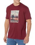 Browning Men's Buckmark Graphic T-Shirt, Hunting & Outdoors Short Sleeve, USA Landscape (Maroon), Large