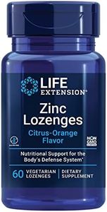 Life Extension Zinc Lozenges – Citrus-Orange Flavor – For Healthy Protein Synthesis & Immune Health - Inflammation Management Supplement - Gluten-Free, Non-GMO – 60 Vegetarian Lozenges