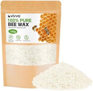 Vivva Beeswax Pellets (White 200g), 100% Organic Beeswax, Beeswax for Candle Making, Body, Skin Care DIY, Lip Balm and Soap Making Supplies