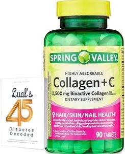 Lual Revitalize Your Skin's Elasticity and Achieve a Radiant Complexion with Spring Valley's Highly Absorbable Collagen + C Tablets, 2,500mg, 90 Count. Includes l Fridge Magnetic