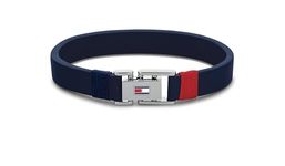 Tommy Hilfiger Jewelry Men's Leather Bracelet Navy Blue - 2790226S