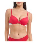 Tommy Hilfiger Women's Push Up with Strappy Bra, Barberry, 34B