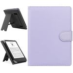 HoYiXi Universal Case Compatible with 6.8" Kindle Paperwhite/6" All-new Kindle 2022&2019/Kobo Clara HD/Kobo Clara 2E Leather Stand Cover for 6-6.8'' PocketBook/Tolino/Sony E-Book Reader, light purple