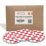 ECENCE 3pcs Magnetic Smoke Detector Mount Magnetic Adhesive Pads For Smoke Alarms Ø 70mm - Fast & Safe Mounting - No Drilling Or Screws - Fire Protection - Installation Tool