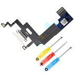 MMOBIEL Dock Connector Compatible with iPhone XR - 6.1 inch - 2018 - Charging Port Flex Cable - Headphone Port/Microphone/Antenna Replacement - Incl. Screwdrivers - White