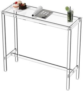 Sumerflos Acrylic Counter Height Table - 39" Clear Bar Table Rectangular High Top Pub Table Kitchen & Dining & Living Room, Indoor & Outdoor Sturdy and Durable, Easy to Assmble
