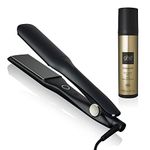 ghd Max Styler Essentials Duo ― Max 2" Wide Plates Flat Iron Hair Straightener (Black) with Bodyguard Heat Protection Spray for Hair (4 fl. oz.)