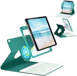 OYEEICE for iPad 6th Generation Case with Keyboard 9.7 inch - Detachable Backlit Keyboard, Upgraded Magnetic Cover with Pencil Holder for iPad Air 2nd Generation & iPad 6th/5th Gen - Teal
