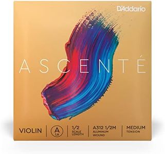 D'Addario Ascenté Violin A String, 1/2 Scale, Medium Tension