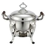 Winco 708 Round Crown Chafer, 6-Quart , Stainless Steel