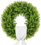 Vlorart 20-Inch Boxwood Wreath, Art