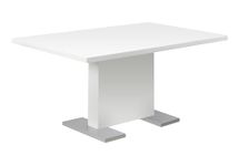 Monarch Specialties I 1090 Dining Table, 60" Rectangular, Kitchen, Dining Room, Metal, Laminate, Glossy White, Chrome, Contemporary, Modern