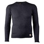 Carhartt Men's Base Force 100 Percentage Cotton Midweight Classic Crew, Black Heather, Large