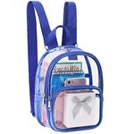 Mossio Clear Mini Backpack Stadium Approved, With Reinforced Straps & Front Pocket - Perfect for School, Security & Sporting, Blue