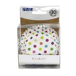 PME BC830 Multi Colour Polka Dot Cupcake Lined-30 Pack, Foil Lined Paper Cases