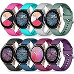 Maledan 8 Pack Bands Compatible with Samsung Galaxy Watch 5 Band/Galaxy Watch 6/Galaxy Watch 4 Band, Galaxy Watch 5 Pro Band/Watch 4 6 Classic/Active 2, 20mm Soft Silicone Sport Strap Women Men, Large