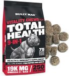 Bully Max 9-in-1 Total Health Dog Chews - Puppy & Adult Dog Multivitamin Treats - Omega 3 Vitamin Supplements for Immunity, Brain, Heart, Joint & Digestive Health for All Breeds - 75 Soft Chews/Bag