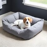 PETITUDE Polycotton Premium Extra Large Dog Bed For Extra Large Dogs Washable-Orthopedic Big Dog Beds Slip-Resistant Bottom- Grey Color -95 X 73 X 22 Centimeters