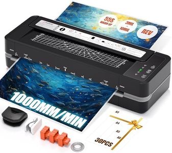 Chilino 13inch Heavy-Duty 4-Roller 11x17 Laminator Machine, 1000mm/min | 3-10 Mil Thick A3 Laminating Machine, Auto-Reverse Anti-Jam, Fast Warm-up, Includes 30-Sheets for Office & School, Black
