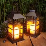 2 Pack Outdoor Solar Lanterns Water