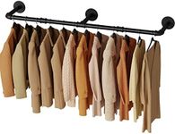 UlSpeed Clothes Rack, 60in Wall Mounted Industrial Pipe Clothing Rack, Space Saver Hanging Clothing Rack, Heavy Duty Garment Rack, 1 Pack