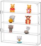 Acrylic Display Case Clear Showcase Cabinet with Door Wall Mounted Collection Shelf Dustproof Box Organizer for Mini Toys , Collections, Stone, Amiibo.Suit for Figures Within 3.1 inch Height
