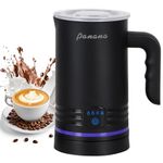 Panana Milk Frother Electric, 4 in 1 Automatic Frother and Milk Steamer, Hot & Cold Milk Warmer, 430ml, Temperature Control Auto Shut-Off, for Coffee, Latte, Cappuccino, Chocolate (Black)