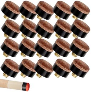 22 PCS The Screw Has a Leather Head,Replacement Parts,10 mm Cue Tips,Pool Cue Tips Hard Leather Screw-on Tips for Pool Cues and Snooker
