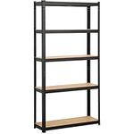 Yaheetech Garage Storage Shelves 5 Tiers Industrial Adjustable Racks for Garage/Warehouse/Living Room/Kitchen With Gloves, 90 x 30 x 180cm, Black