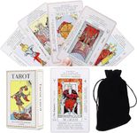 Sincerez Tarot Cards Deck For Beginners With Meanings On Them,Tarot Card With Guidebook Rider Waite Tarot Deck Vantage Future Telling Game