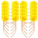Tigeen 12 Pcs Pom Pom Headband Head Bopper with Pom Pom Birthday Party Headwear for Women Adults Accessories (Yellow)