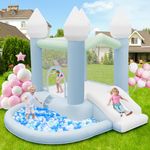 FBSPORT Inflatable Bounce House, Bouncy Castles for Kids with Jumping & Slide & Ball Pit for Wedding Party Backyard Indoor & Outdoor with 370W Air Blower